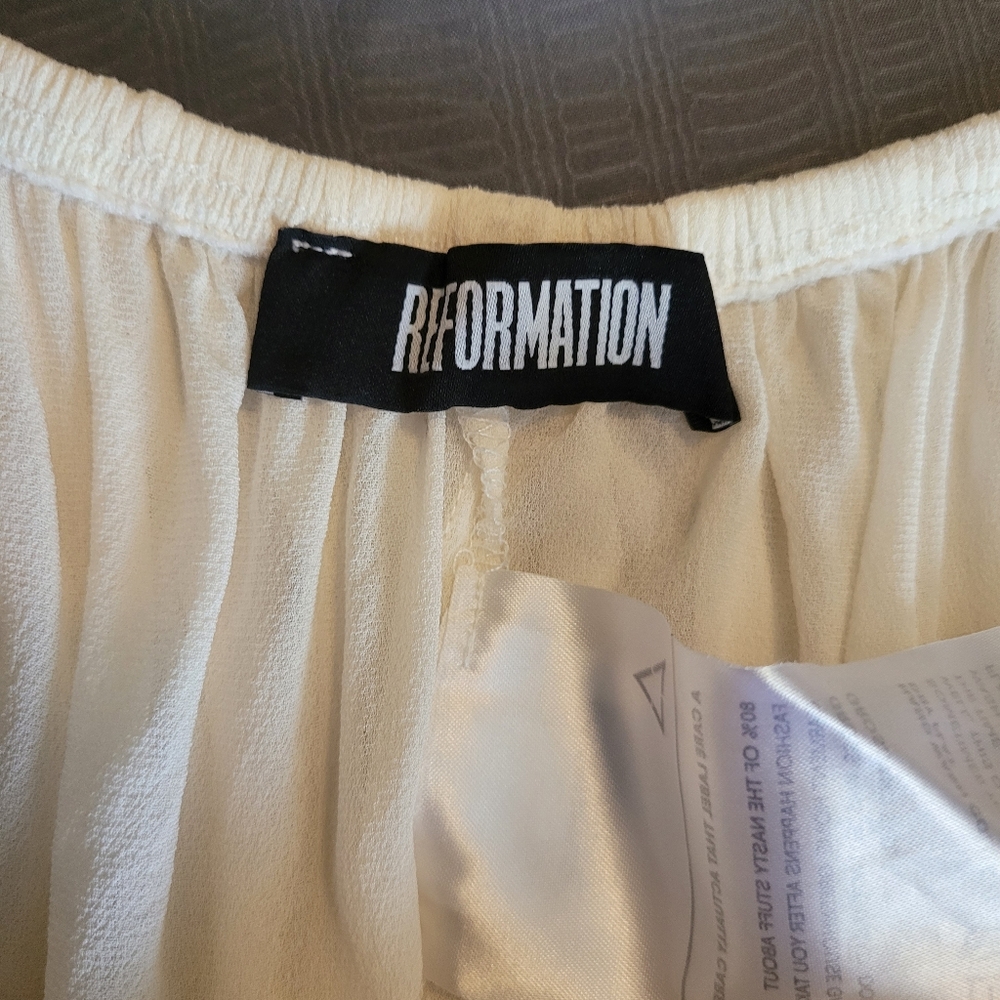 Reformation Flutter Crop Top - Cream, Sz XS - EUC - Picture 8 of 10